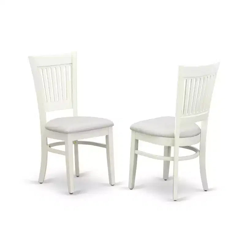 3-Pc Linen White Finish Rectangular Solid Wood Top With Dropleaf Dining Table Set