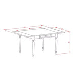 3-Pc Linen White Finish Rectangular Solid Wood Top With Dropleaf Dining Table Set