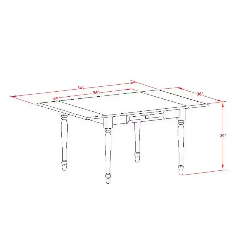 3-Pc Linen White Finish Rectangular Solid Wood Top With Dropleaf Dining Table Set