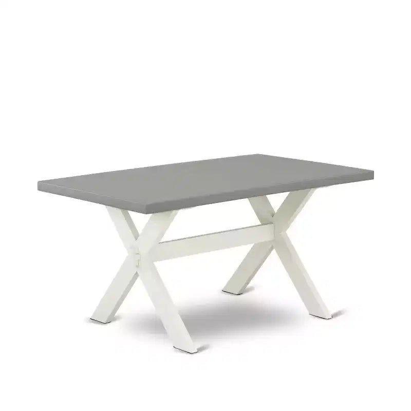7-Piece Rectangle Natural Oak Finish Solid Wood Top Dining Table with 6 Chairs