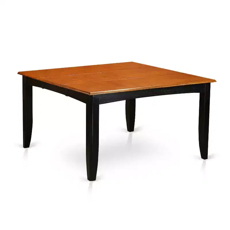 7-Piece Square Black & Cherry Finish Solid Wood Top Dining Table with 6 Chairs