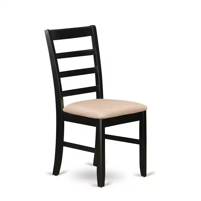 7-Piece Square Black & Cherry Finish Solid Wood Top Dining Table with 6 Chairs