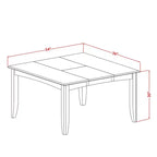 7-Piece Square Black & Cherry Finish Solid Wood Top Dining Table with 6 Chairs