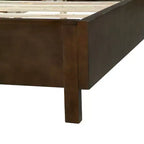 Queen/King Size Platform Bed Frame with Vertical Slat Headboard Modern Rustic Bed, No Box Spring Needed