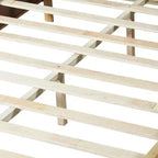 Queen/King Size Platform Bed Frame with Vertical Slat Headboard Modern Rustic Bed, No Box Spring Needed