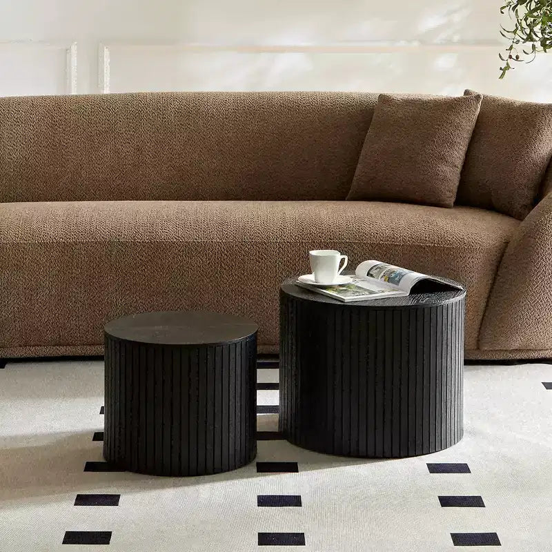 Nested table set 2 pieces, MDF coffee table set Living room/lounge area, black