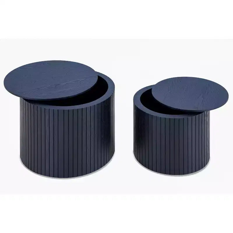 Nested table set 2 pieces, MDF coffee table set Living room/lounge area, black