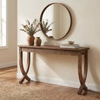 JVNOXK Rustic Farmhouse End Table Solid Wood 2-Tier Side Table for Living Room