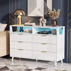 Karl Home 6 Drawer Cabinet with Fluted Panel RGB LED Light 47 Inch W