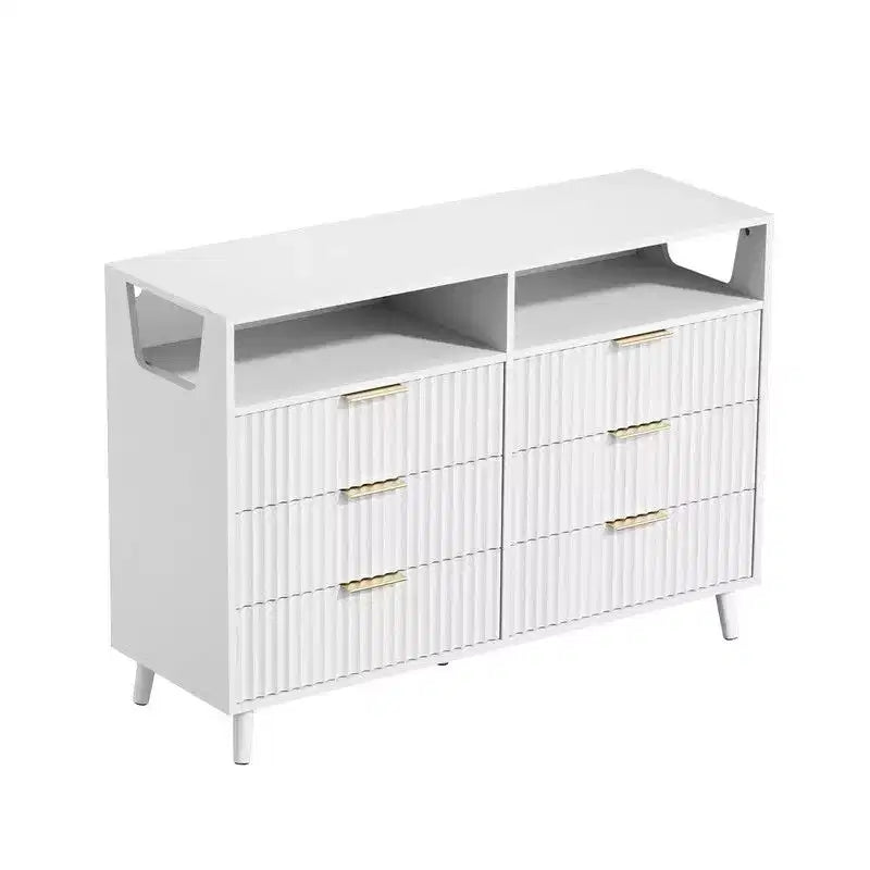 6 Drawer Cabinet with Fluted Panel RGB LED Light 47 Inch W