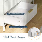 6 Drawer Cabinet with Fluted Panel RGB LED Light 47 Inch W