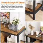 Wooden TV Stand for 65 Inch TV Entertainment Center, Storage Space Fits Up to 75 Inch TVs