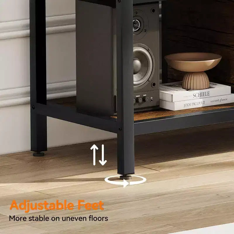 Wooden TV Stand for 65 Inch TV Entertainment Center, Storage Space Fits Up to 75 Inch TVs