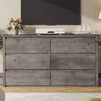 53W 7-Drawer Dresser, Modern Wide Wooden Chest of Drawers Storage Organizer for Bedroom & Hallway