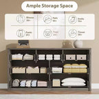53W 7-Drawer Dresser, Modern Wide Wooden Chest of Drawers Storage Organizer for Bedroom & Hallway
