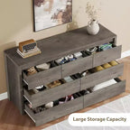 53W 7-Drawer Dresser, Modern Wide Wooden Chest of Drawers Storage Organizer for Bedroom & Hallway