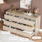 53W 7-Drawer Dresser, Modern Wide Wooden Chest of Drawers Storage Organizer for Bedroom & Hallway