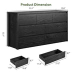 53W 7-Drawer Dresser, Modern Wide Wooden Chest of Drawers Storage Organizer for Bedroom & Hallway