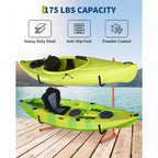 Heavy-Duty Freestanding Kayak Storage Rack for 2 Kayaks  Adjustable Steel Stand with Padded Arms  Fits Canoes, SUPs, Surfboards Max 175lbs