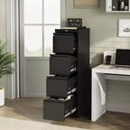 4-Drawer File Cabinet with Lock, Heavy Duty Metal Filing Cabinet for Letter/Legal/A4/F4 Documents, Freestanding Storage for Home Office
