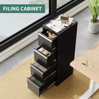 4-Drawer File Cabinet with Lock, Heavy Duty Metal Filing Cabinet for Letter/Legal/A4/F4 Documents, Freestanding Storage for Home Office