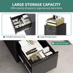 4-Drawer File Cabinet with Lock, Heavy Duty Metal Filing Cabinet for Letter/Legal/A4/F4 Documents, Freestanding Storage for Home Office