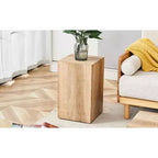 12 Light Wood Color MDF Coffee Table, Natural Texture Minimalist Multifunctional Accent Table for Living Room
