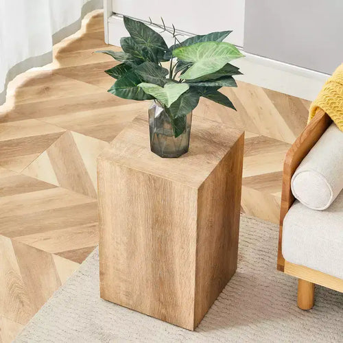 12 Light Wood Color MDF Coffee Table, Natural Texture Minimalist Multifunctional Accent Table for Living Room