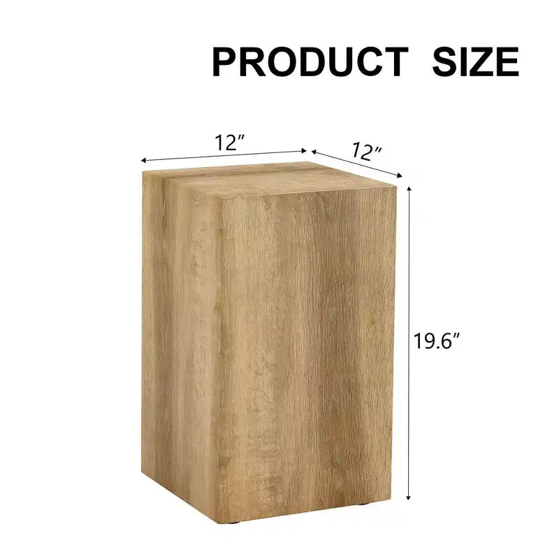 12 Light Wood Color MDF Coffee Table, Natural Texture Minimalist Multifunctional Accent Table for Living Room