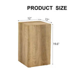 12 Light Wood Color MDF Coffee Table, Natural Texture Minimalist Multifunctional Accent Table for Living Room