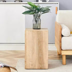 12 Light Wood Color MDF Coffee Table, Natural Texture Minimalist Multifunctional Accent Table for Living Room
