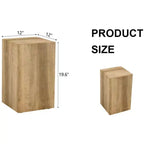 12 Light Wood Color MDF Coffee Table, Natural Texture Minimalist Multifunctional Accent Table for Living Room