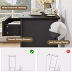 3 Drawer Dresser Set of 2, Fluted Wood Chest with Gold Handles Wide Storage Cabinet with Metal Legs for Bedroom, Living Room, Hallway, Entryway