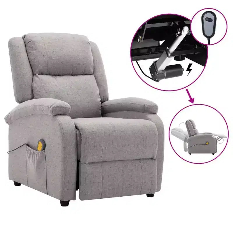 Electric Massage Chair Cream 100% Polyester, Metal Standard