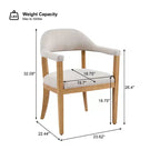 Mid-Century Modern 5-Piece Wood Dining Set with 4 Upholstered Armchairs
