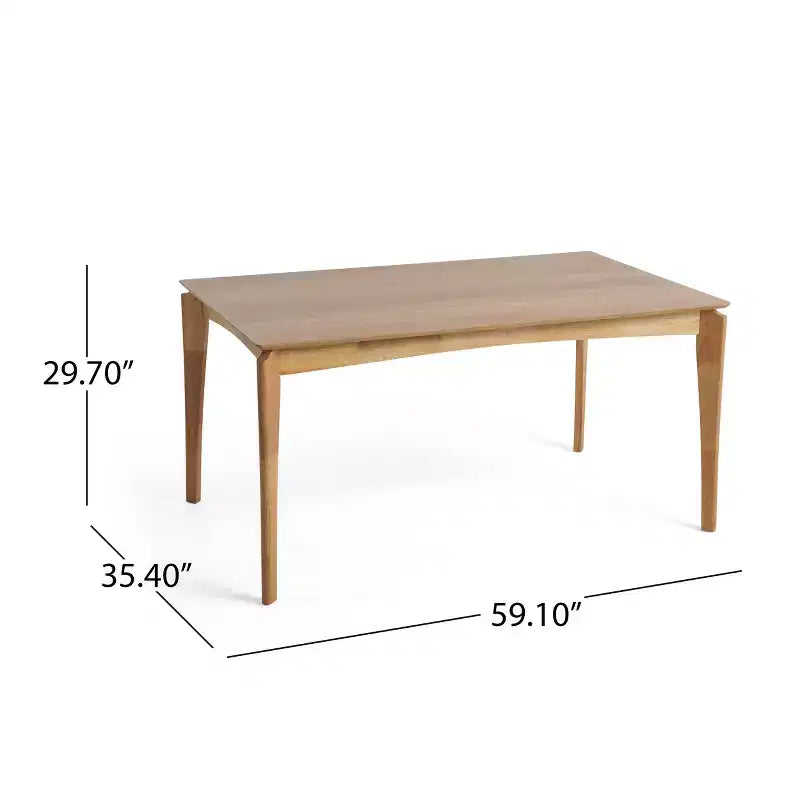 Mid-Century Modern 5-Piece Wood Dining Set with 4 Upholstered Armchairs