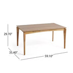Mid-Century Modern 5-Piece Wood Dining Set with 4 Upholstered Armchairs