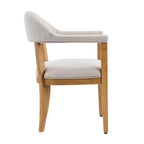 Mid-Century Modern 5-Piece Wood Dining Set with 4 Upholstered Armchairs