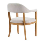 Mid-Century Modern 5-Piece Wood Dining Set with 4 Upholstered Armchairs