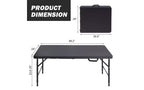 4ft Heavy Duty Folding Table with Adjustable Height, Portable Fold-in-Half Plastic and Steel Utility Table for Camping, Dining and Outdoor Use