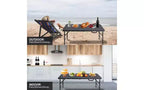4ft Heavy Duty Folding Table with Adjustable Height, Portable Fold-in-Half Plastic and Steel Utility Table for Camping, Dining and Outdoor Use