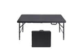 4ft Heavy Duty Folding Table with Adjustable Height, Portable Fold-in-Half Plastic and Steel Utility Table for Camping, Dining and Outdoor Use