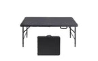 4ft Heavy Duty Folding Table with Adjustable Height, Portable Fold-in-Half Plastic and Steel Utility Table for Camping, Dining and Outdoor Use