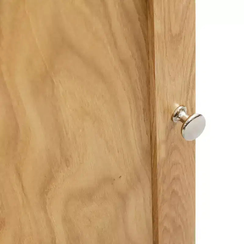 Corner Cabinet Brown Solid Oak Wood and MDF with Oak Veneer Medium