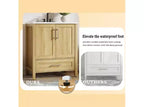 Modern Freestanding Bathroom Vanity Set with Single Ceramic Sink - Cabinet with Soft-Close Doors and Drawer