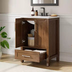Modern Freestanding Bathroom Vanity Set with Single Ceramic Sink - Cabinet with Soft-Close Doors and Drawer