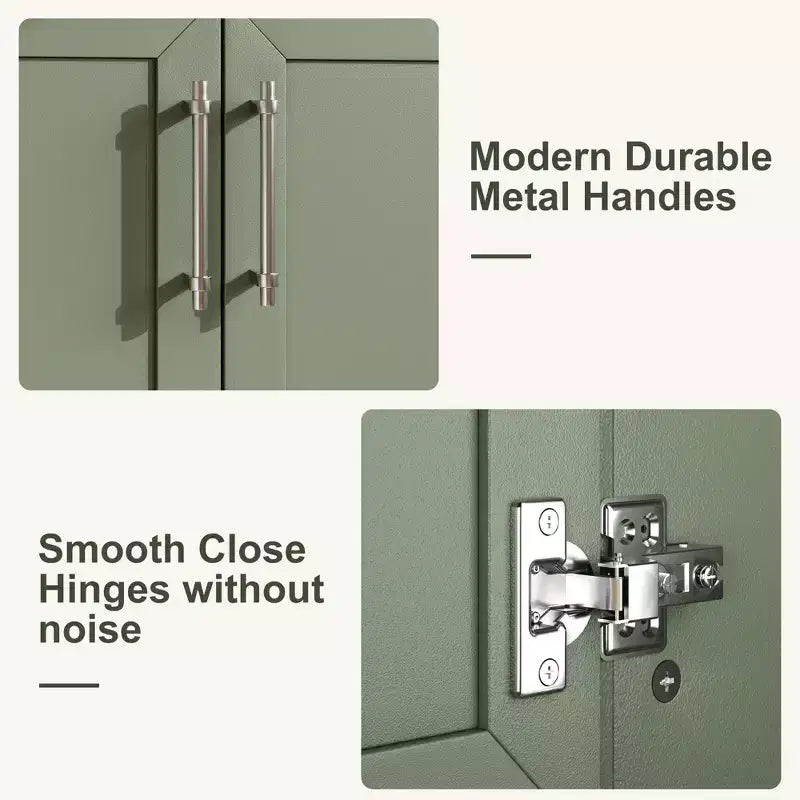 Modern Freestanding Bathroom Vanity Set with Single Ceramic Sink - Cabinet with Soft-Close Doors and Drawer