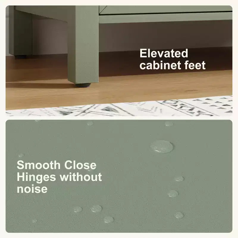 Modern Freestanding Bathroom Vanity Set with Single Ceramic Sink - Cabinet with Soft-Close Doors and Drawer