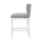 Swivel Counter Height Barstool White - 36in, Upholstered, Rubberwood Frame