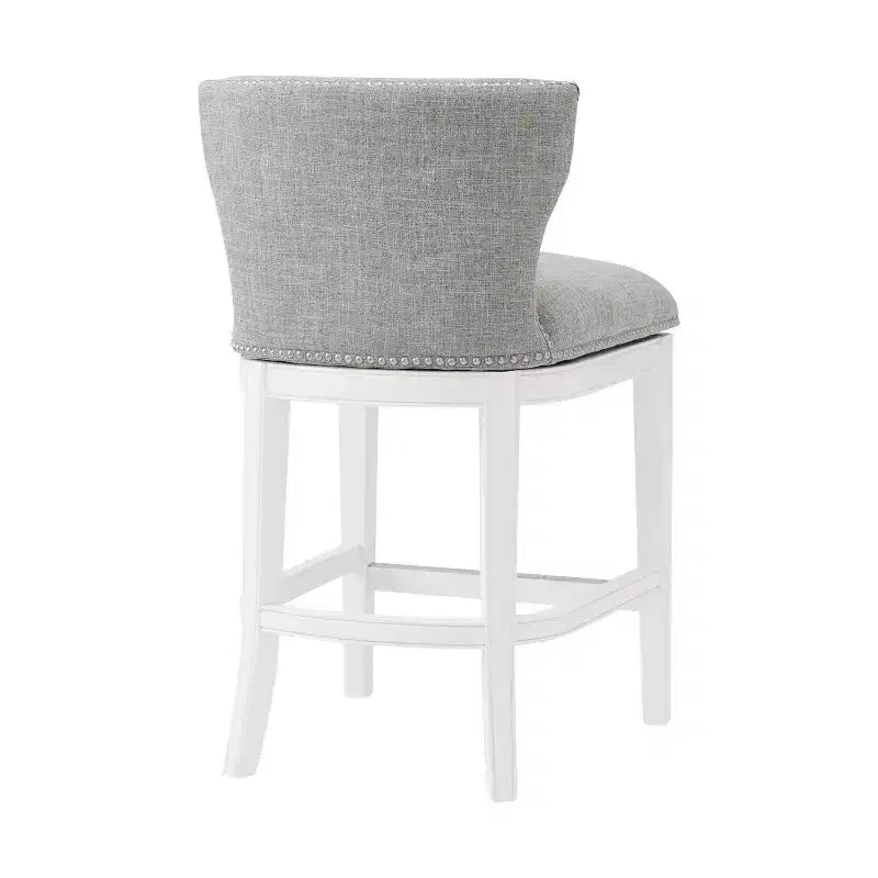 Swivel Counter Height Barstool White - 36in, Upholstered, Rubberwood Frame